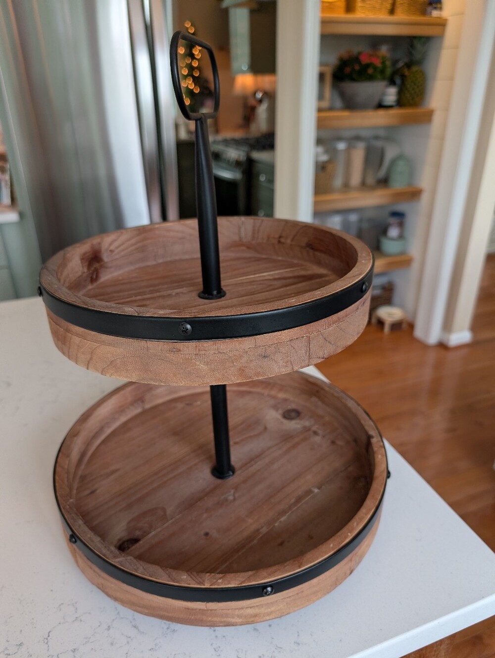 Solid Wood Two Tiered Kitchen Display